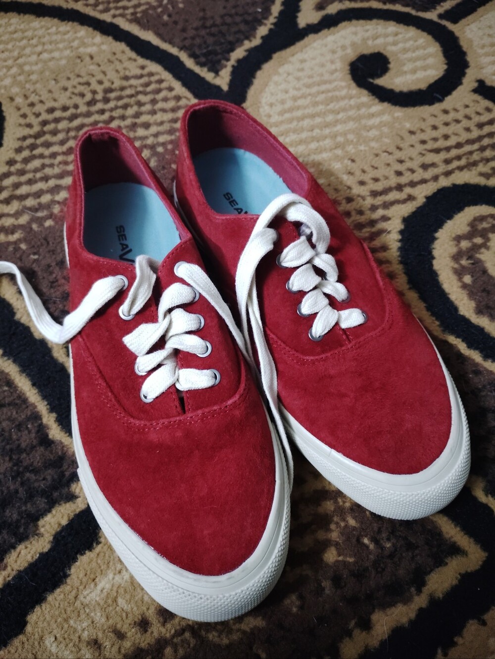 Seavees Women's Legend Sneaker X Sz. 9 Red Suede